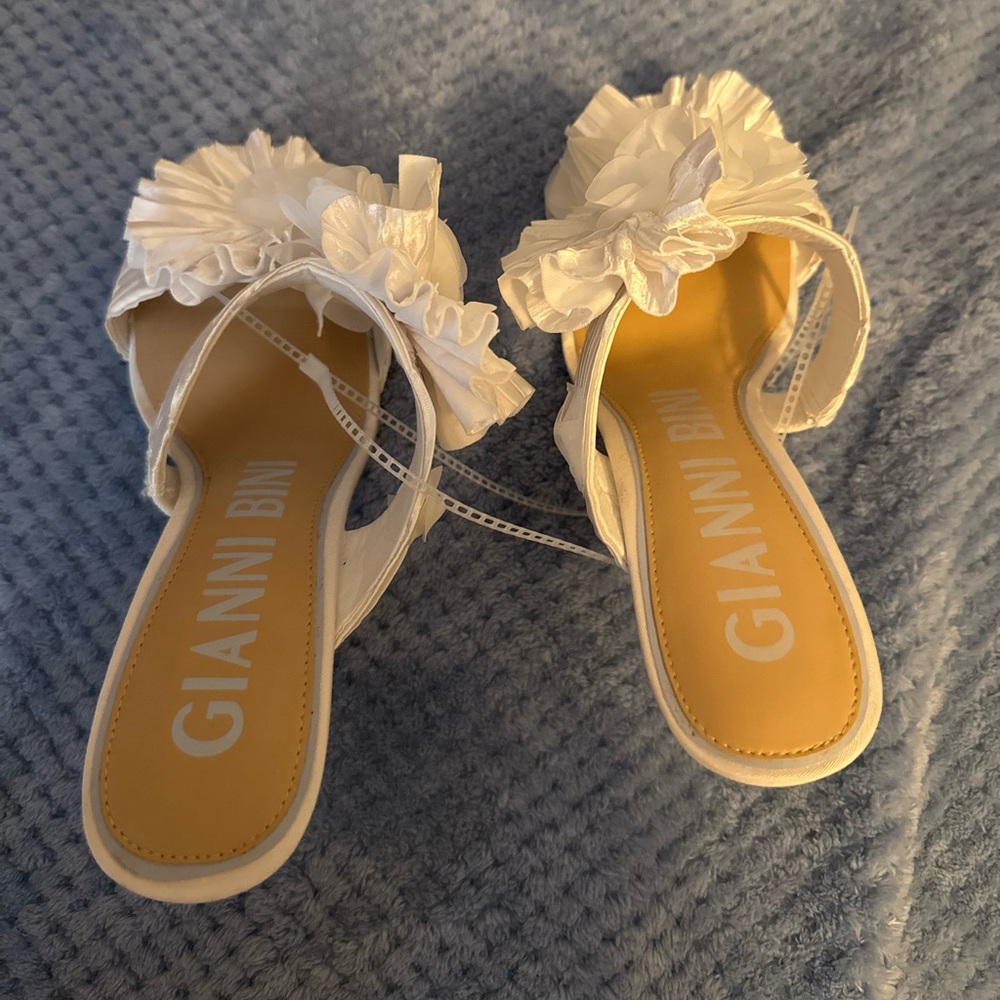 Gianni Bini White Summer Heels - Picture 2 of 5
